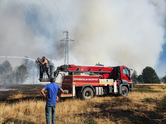 Çankırı'da Çıkan Orman Yangını Başarılı Çalışmalarla Söndürü...