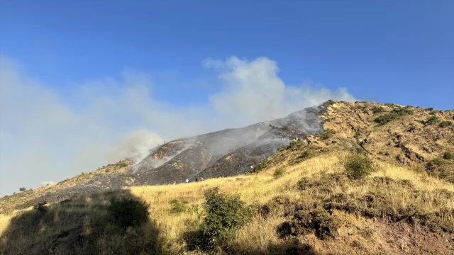 Erzurum'un Oltu İlçesinde Örtü Yangını Paniği