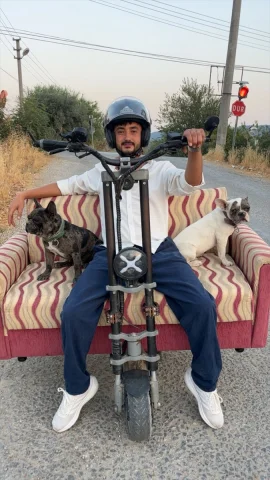 Muğla'da Skutere Koltuk Monte Eden Adam ve Köpeklerinin Mace...
