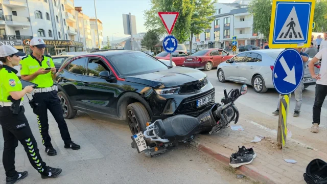Bursa'da Motosiklet Kazası Güvenlik Kamerasında