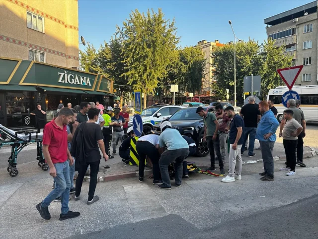 Bursa'da Motosiklet Kazası Güvenlik Kamerasında