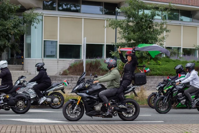 Lahey’de Motosikletliler Filistin İçin Sokağa Çıktı