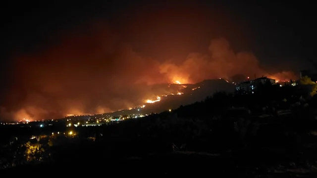 Denizli'nin Buldan İlçesindeki Yangında Kritik Anlar