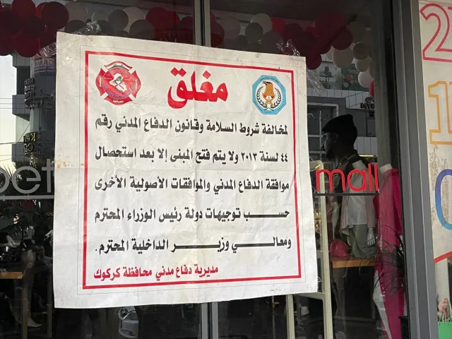 Kerkük'te Güvenlik Alarmı: Yangın Riski Taşıyan İşyerleri Kapatılıyor