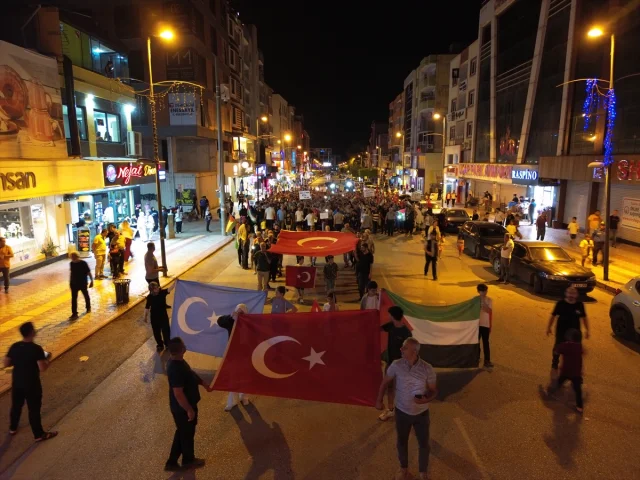 Hatay'da Duygusal Filistin'e Destek Yürüyüşü Gerçekleşti