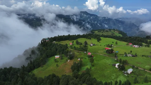 Trabzon'un Gizemli Yaylalarında Sis Büyüledi