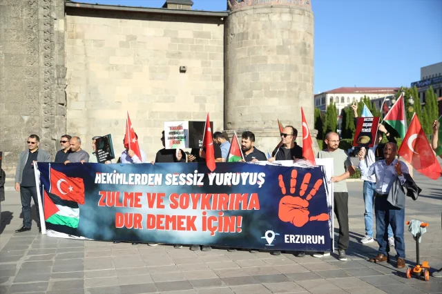 Erzurum'da Sağlık Çalışanlarından Gazze İçin 96 Hafta Süren Destansı Yürüyüş