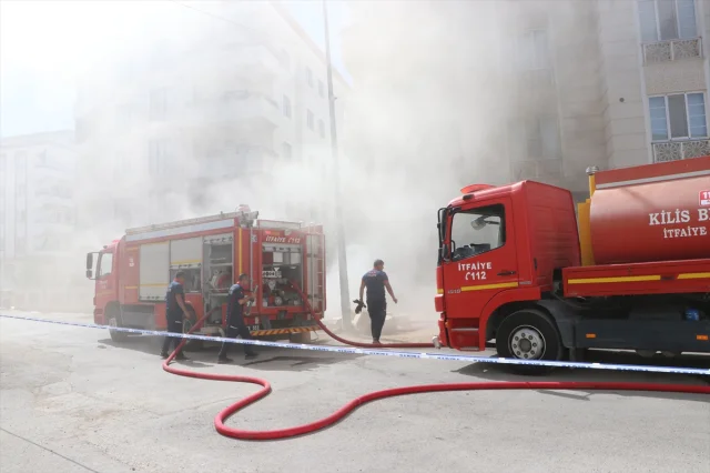 Kilis'te Tekstil Atölyesindeki Yangın Korkuttu