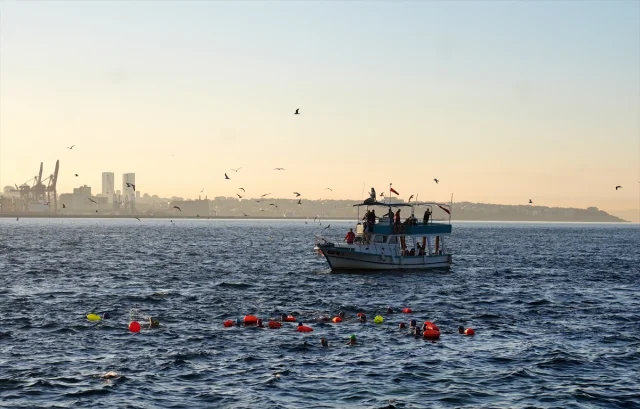 İstanbul'da Yüzücüler Barış Mesajı Göndermek İçin Denizi Aştı