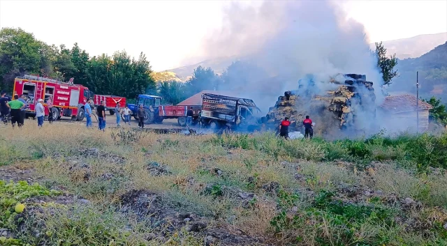 Amasya'da Gecenin Karanlığını Aydınlatan Yangın: Bin Balya S...