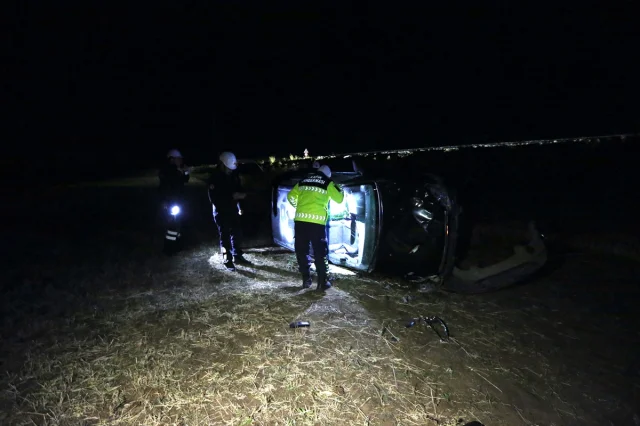 Kars'ta Köy Yolunda Kaza Genişliyor Zor Anlar