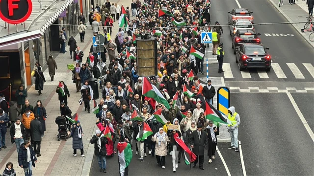 Stockholm'de İsrail'in Gazze Filo Saldırısına Protesto
