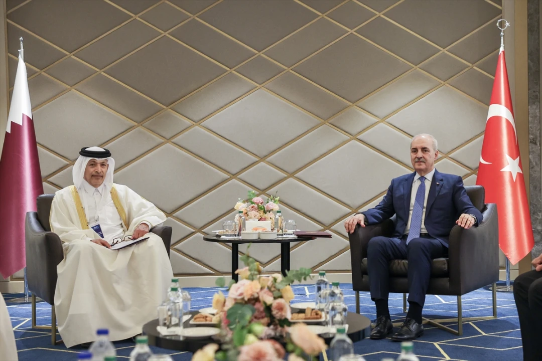 TBMM Başkanı Kurtulmuş ve Katar Şura Meclisi Başkanı Bir Araya Geldi