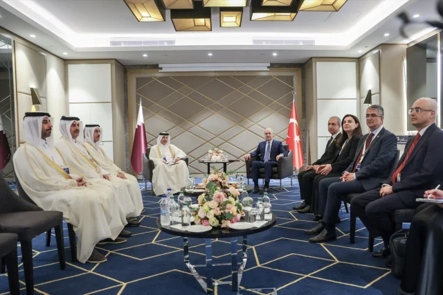 TBMM Başkanı Kurtulmuş ve Katar Şura Meclisi Başkanı Bir Araya Geldi