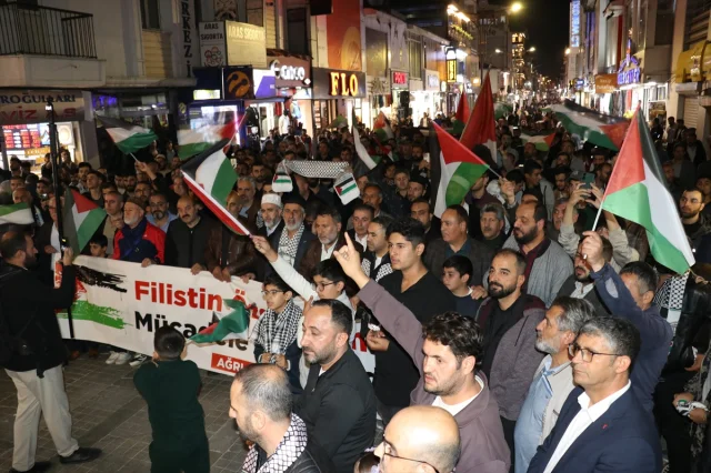 Ağrı'da Gazze'ye Destek Yürüyüşü Büyük Katılımla Gerçekleşti