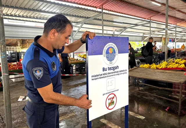 Pazarcının müşteriyle gerginliği Mersin'de tezgah kapattırdı