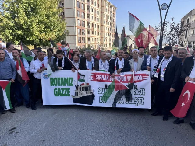 Şırnak'ta İsrail'e Karşı Duygu Yüklü Protesto