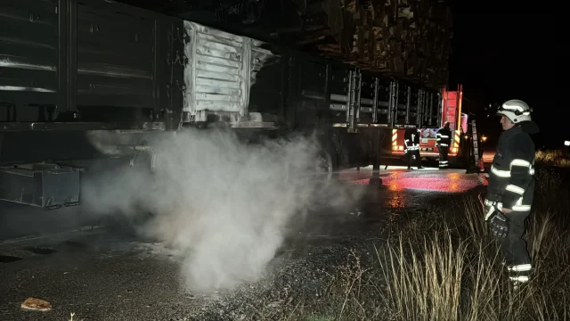 Kastamonu Yolunda Korkutan Anlar: Tomruk Yüklü Tır Alev Aldı