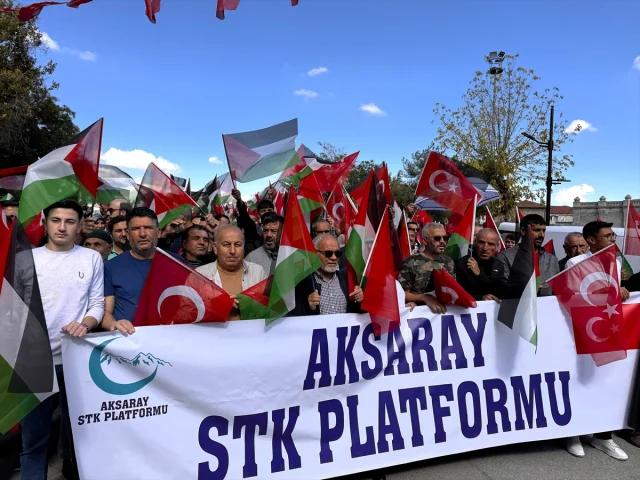 Aksaray'da Gazze İçin Bir Araya Geldiler