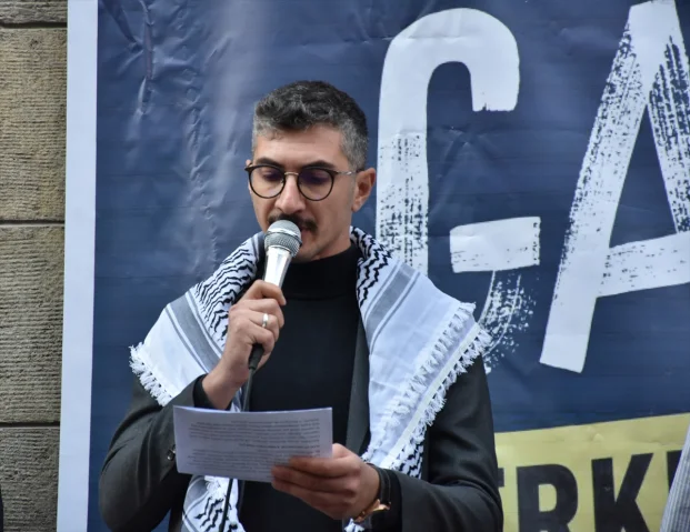 Trabzon'da Filistin'e Destek Yürüyüşüyle Dikkat Çeken Anlar