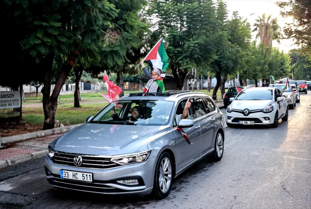 Mersin'de Filistin İçin Özgürlük Konvoyuna Büyük Destek
