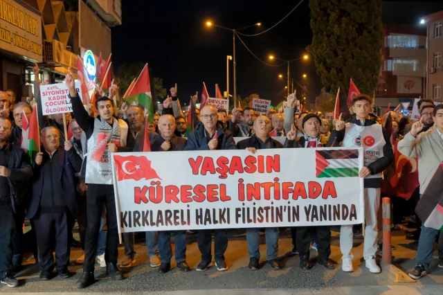 Kırklareli'nde Gazze'ye Yürekten Destek Yürüyüşü Gerçekleşti