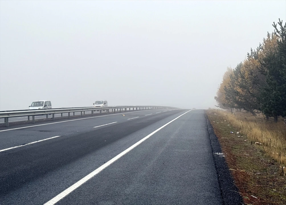Ardahan'da Yoğun Sis Sürücüleri Zorladı