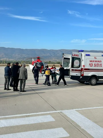 Tokat'ta Helikopter Operasyonu Yanık Hastasının Kurtuluşu