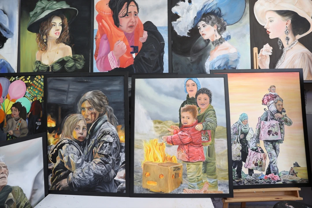 Mardinli ressam Esengül Bozdağ Alan savaşı tuvallerle anlatıyor