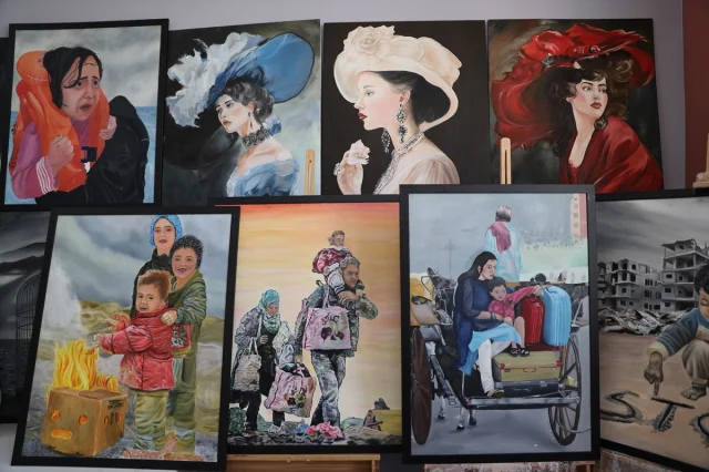Mardinli ressam Esengül Bozdağ Alan savaşı tuvallerle anlatıyor