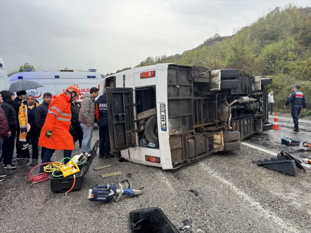 Bartın'daki işçi servisi kazasında acı tablo