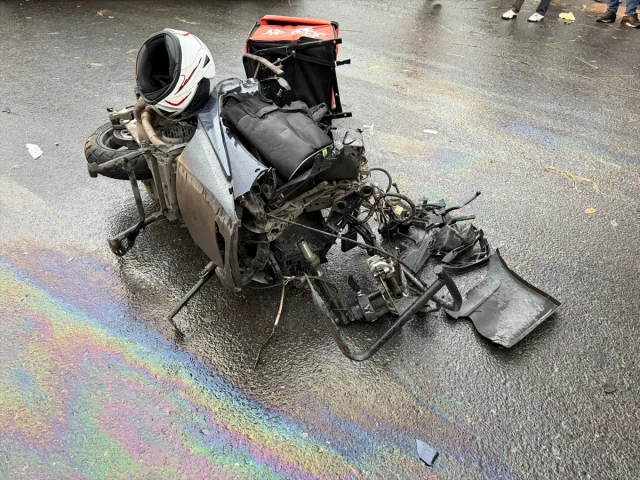 Tekirdağ'da Trafik Kazası Dronla An Bean Kameraya Yansıdı