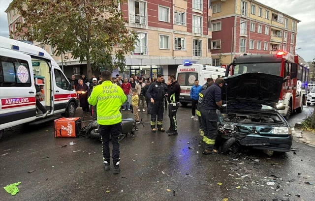 Tekirdağ'da Trafik Kazası Dronla An Bean Kameraya Yansıdı