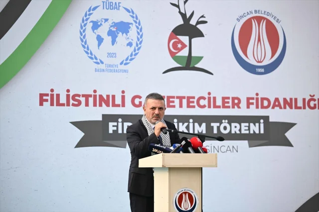 Filistinli Gazeteciler İçin Anlamlı Fidan Dikim Töreni