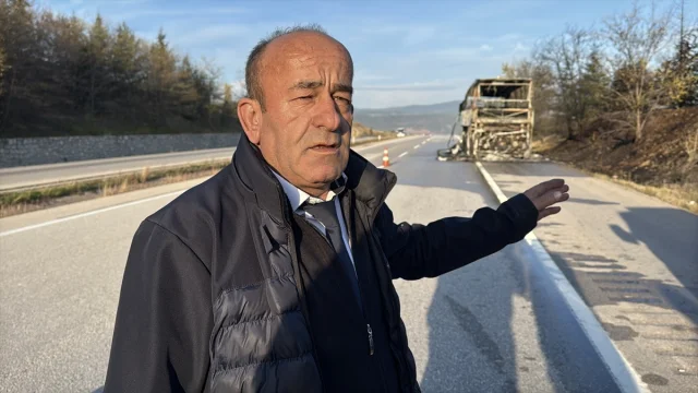 Seyir Halindeki Yolcu Otobüsünde Korkutan Yangın