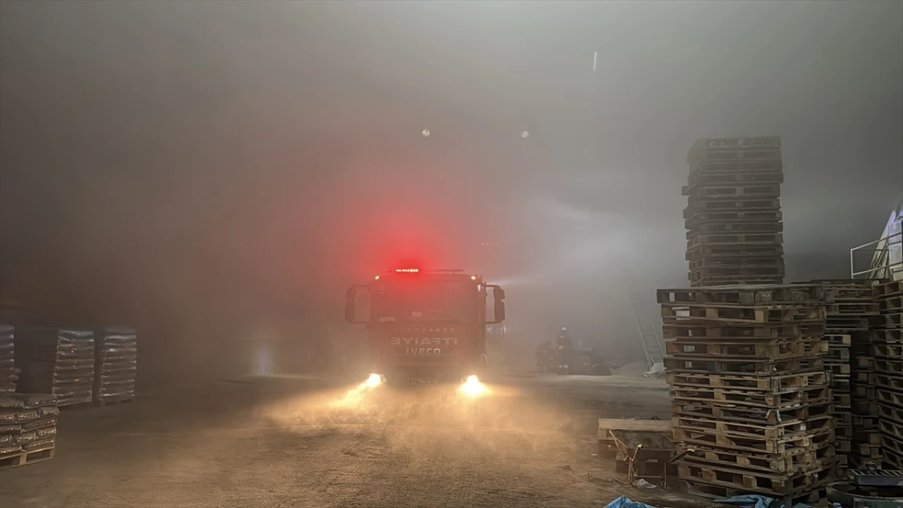 Edirne'de palet fabrikasında çıkan yangın kontrol altına alındı