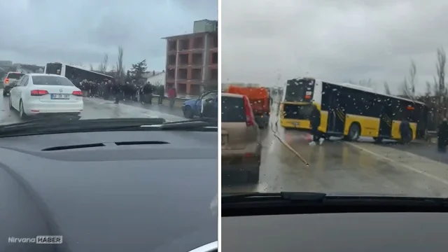 Büyükçekmece'de İETT kazası! O anlar kamerada