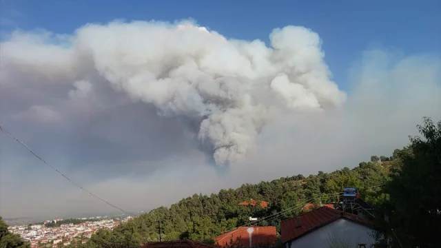 Denizli'nin Buldan İlçesindeki Yangında Kritik Anlar