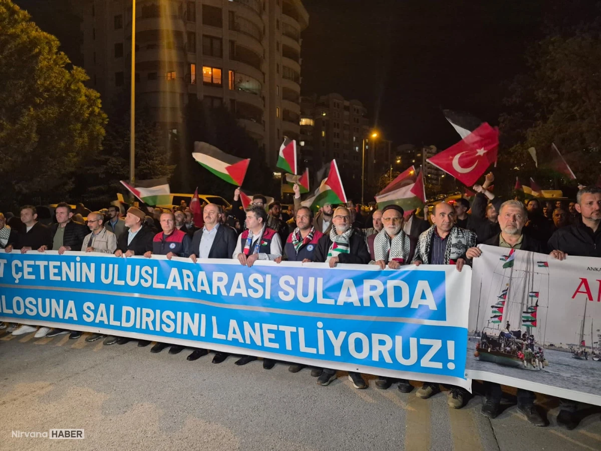 ABD Büyükelçiliği önünde Sumud Filosu müdahalesine büyük protesto