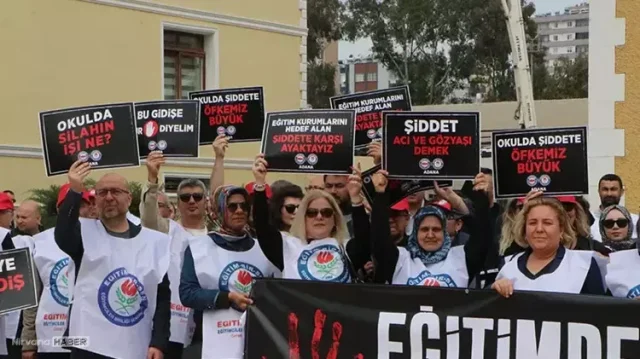 'Eğitimde şiddete son' tepkisi: Öğretmenlerden iş bırakma eylemi