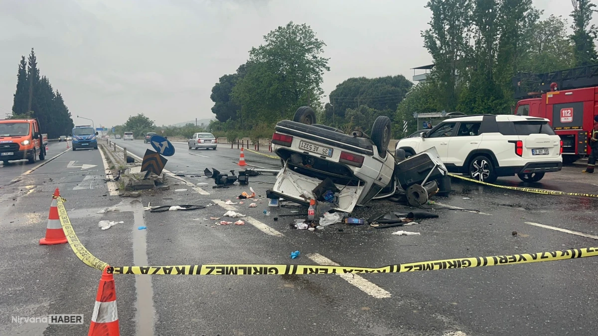 Aydın'da trafik direğine çarpan otomobildeki 6 kişi yaralandı