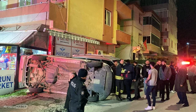 Tekirdağ'da kontrolden çıkan otomobil 5 araca çarpıp, takla attı: 2 kişi yaralandı