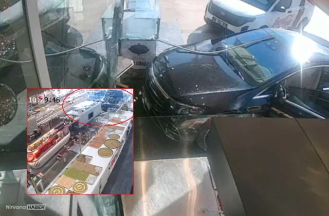 Ankara’da pastanede korku dolu anlar: Otomobil içeri girdi!