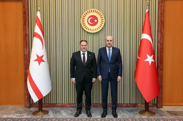 TBMM Başkanı Kurtulmuş, KKTC Meclis Başkanı Öztürkler ile bir araya geldi