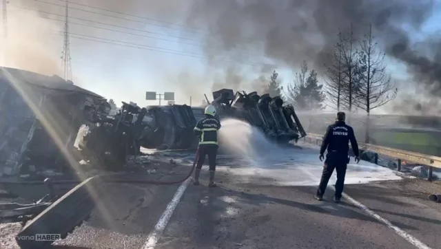 Şanlıurfa'da Kaza: Devrilen Yakıt TIR'ı Alev Aldı