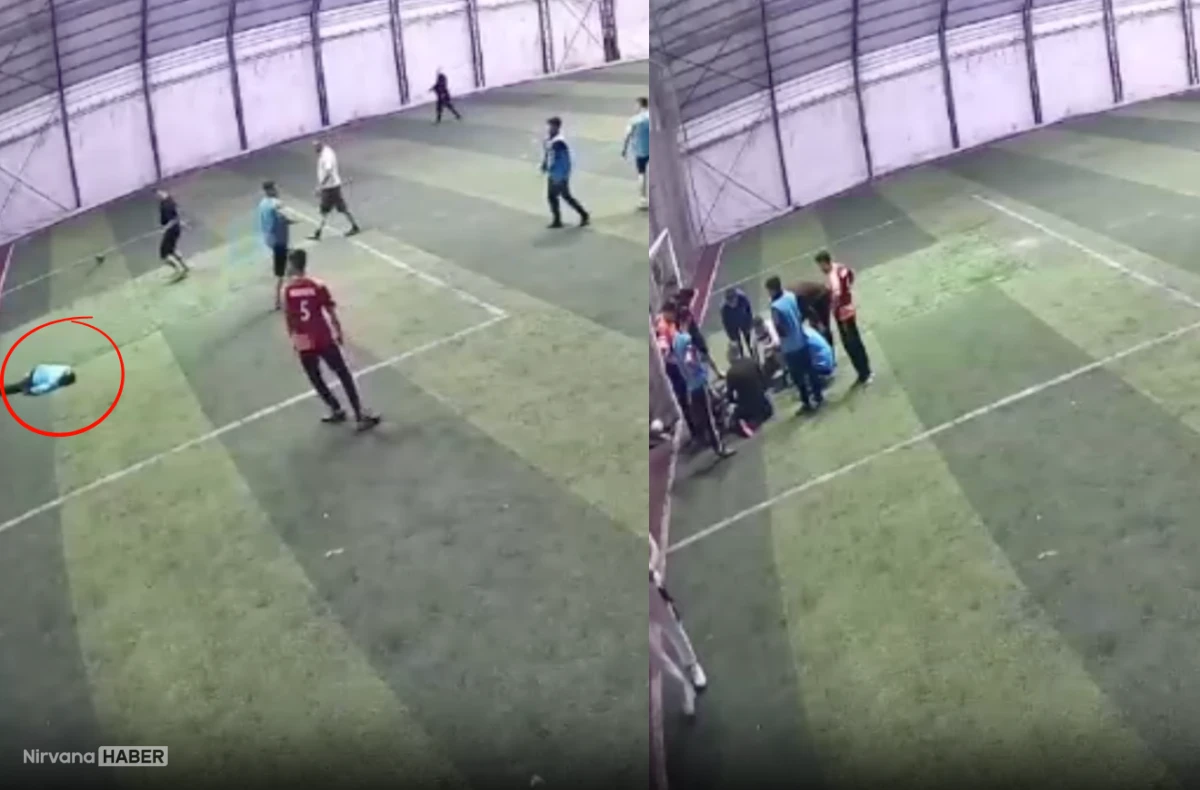 Halı sahada kahreden olay: Göğsüne çarpan top sonu oldu!
