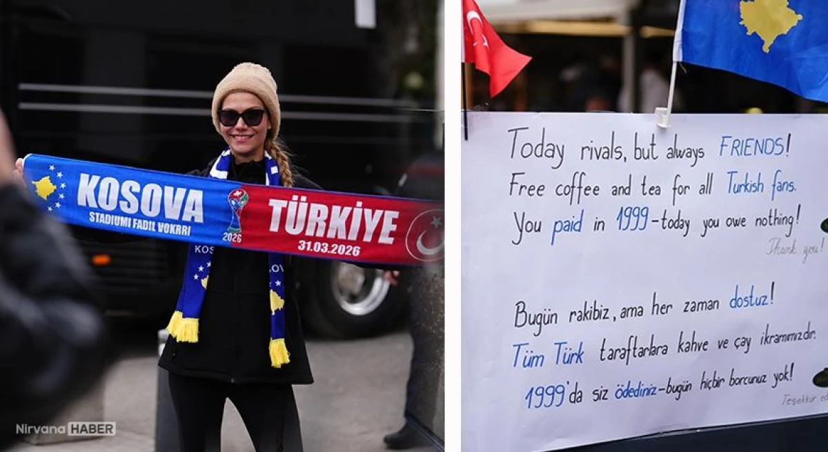 Kosova'da Türk taraftarları duygulandıran destek: "Bedeli 1999'da ödendi"