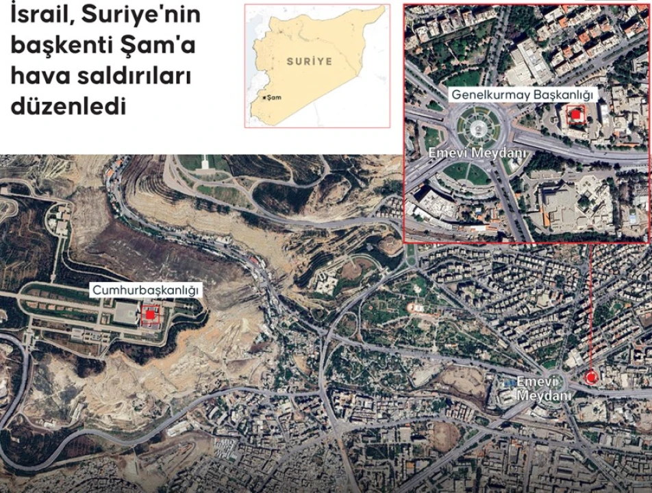 İsrail, Şam’da Cumhurbaşkanlığı Yerleşkesini ve Genelkurmay Başkanlığını Vurdu