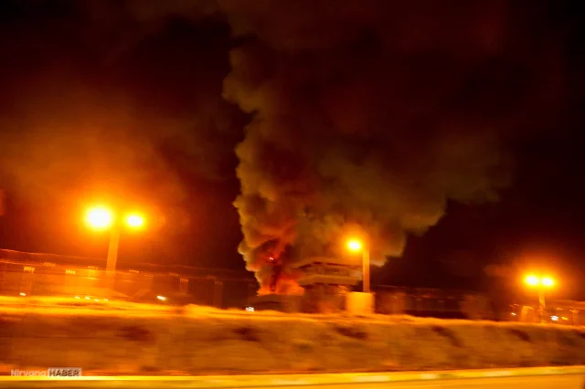 Erbil'de patlama sesleri duyulmasının ardından Erbil Havalimanında yangın çıktı