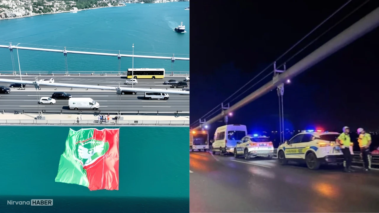 Amedspor Bayrağı köprüye asıldı! Polis gece boyunca nöbet tuttu